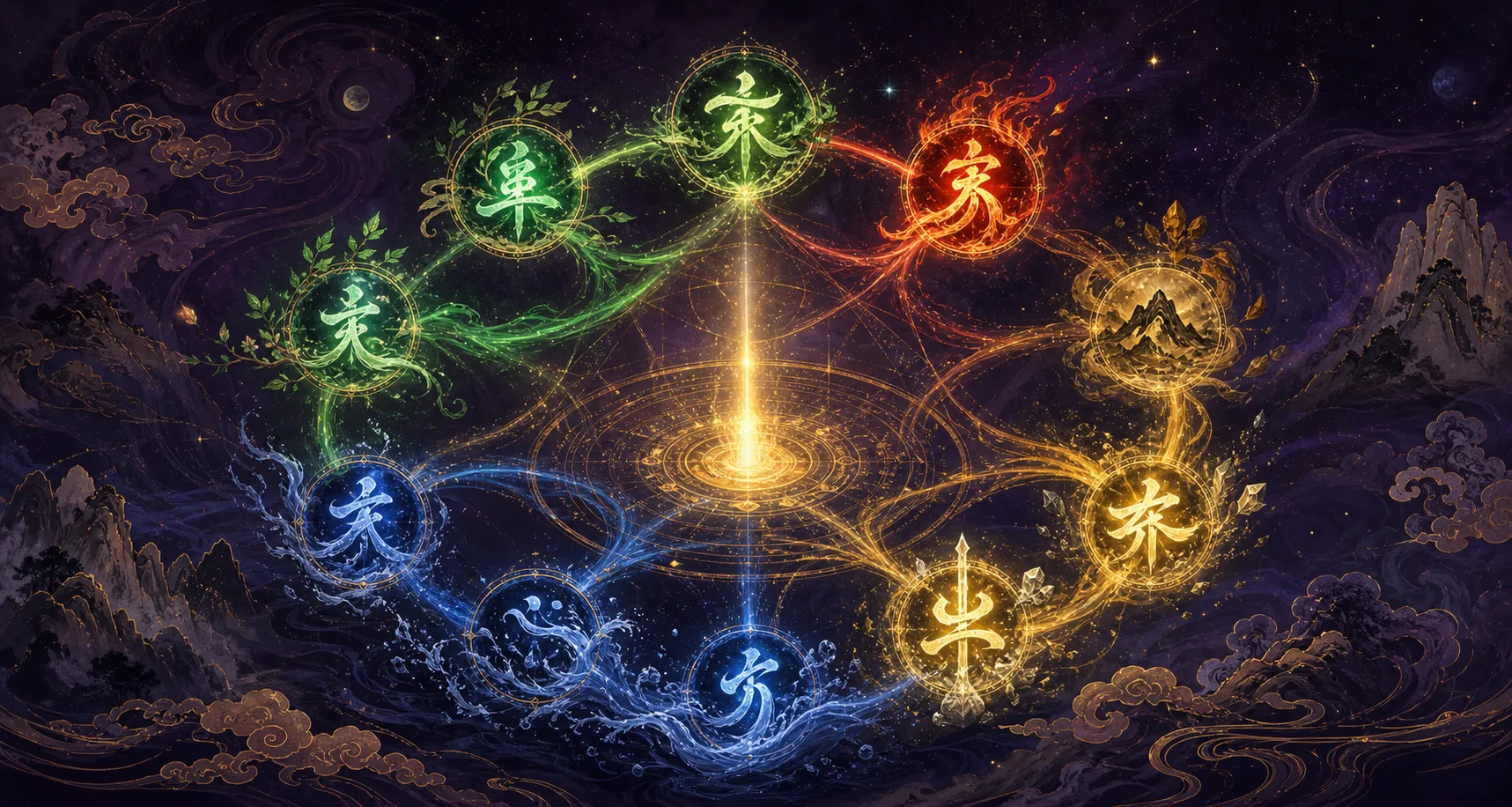Ten Gods in BaZi - Chinese Astrology Illustration