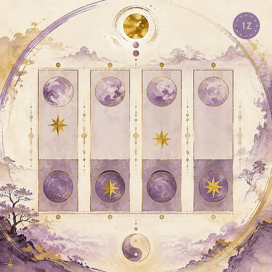 BaZi chart diagram showing Seven Killings star in four pillar positions with corresponding life areas