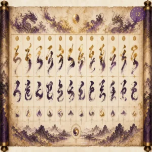 2026 monthly pillar calendar showing all 12 stem-branch pairs