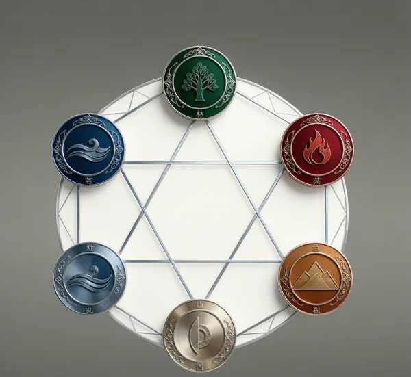 Five Elements controlling cycle (相克) diagram