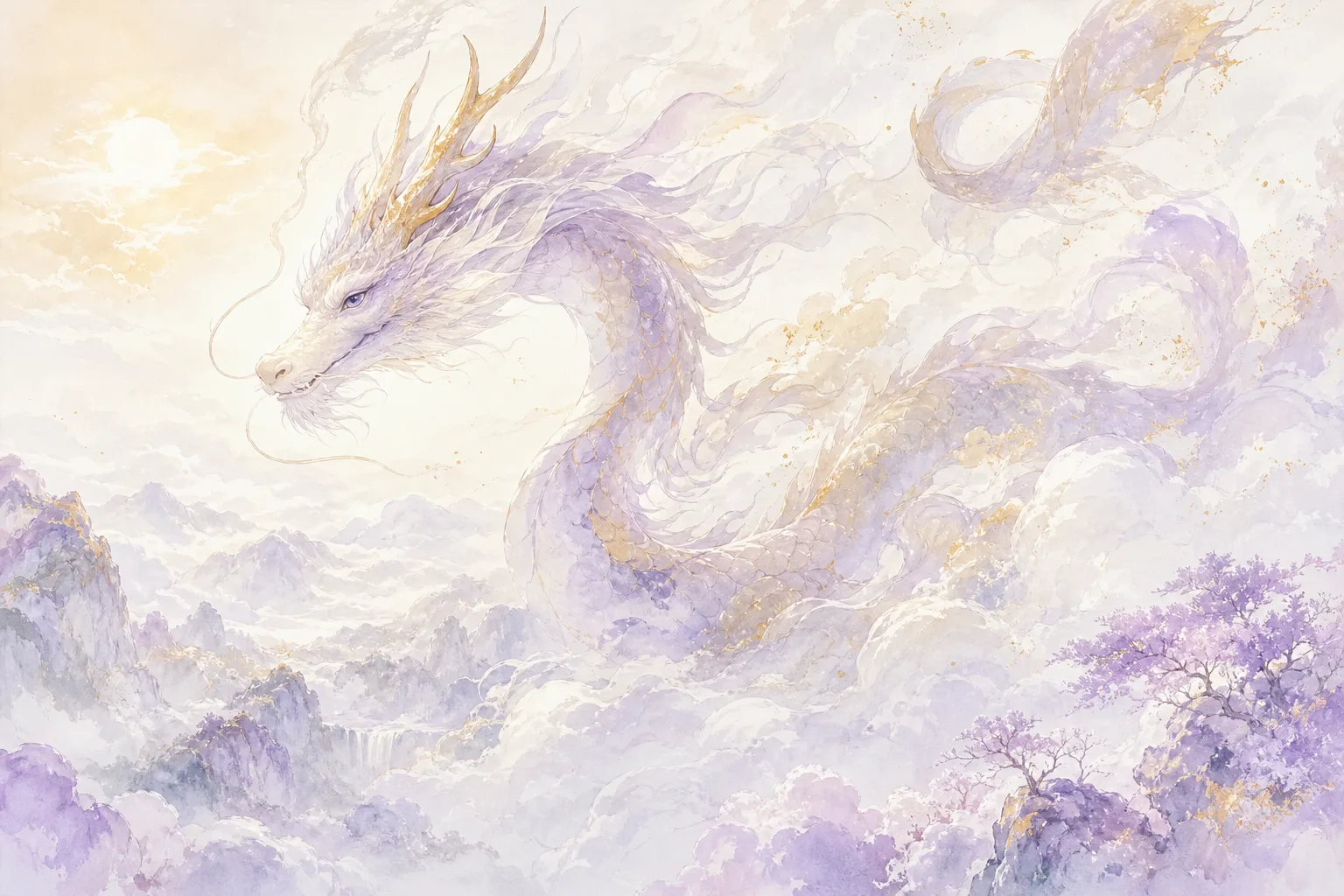 Year of the Dragon - Chinese Zodiac watercolor illustration