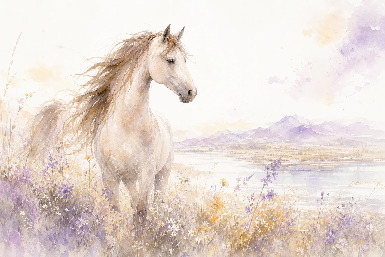 Year of the Horse - Chinese Zodiac watercolor illustration