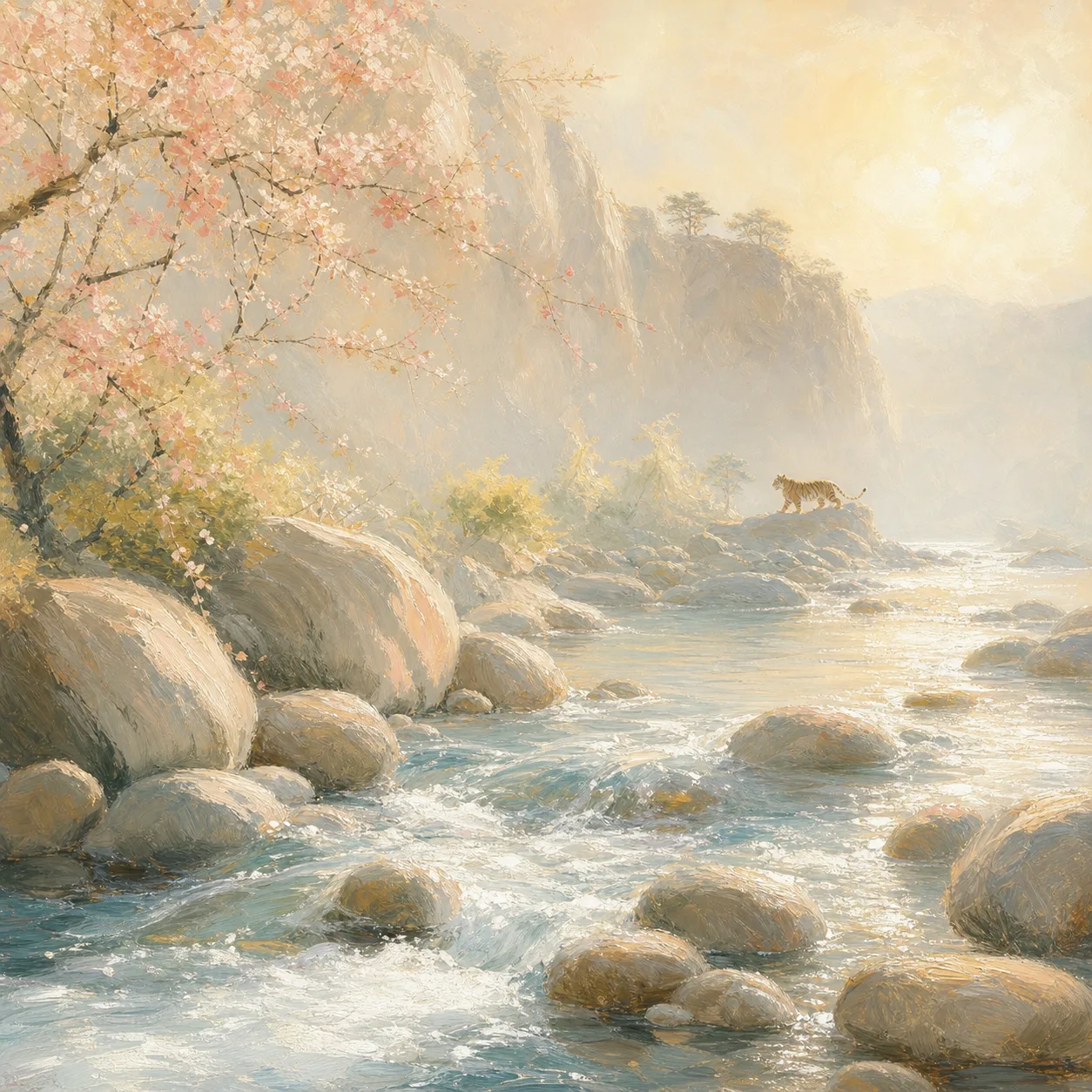 Creek-Water Tiger concept illustration - 甲寅 (Jia-Yin) BaZi combination