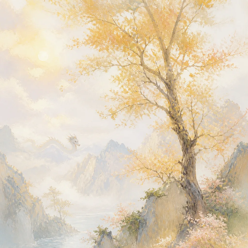Forest-Wood Dragon concept illustration - 戊辰 (Wu-Chen) BaZi combination