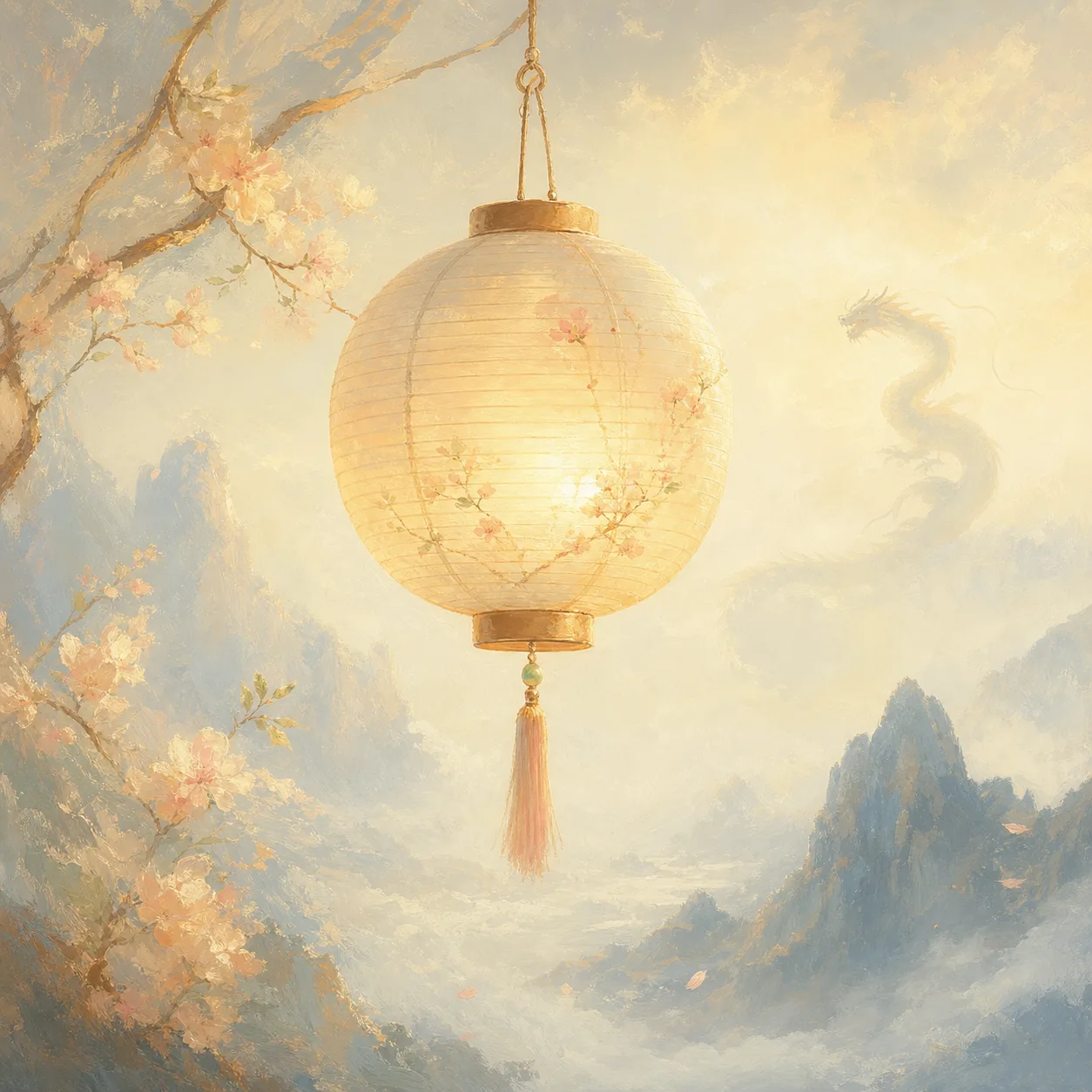 Lamp-Fire Dragon concept illustration - 甲辰 (Jia-Chen) BaZi combination