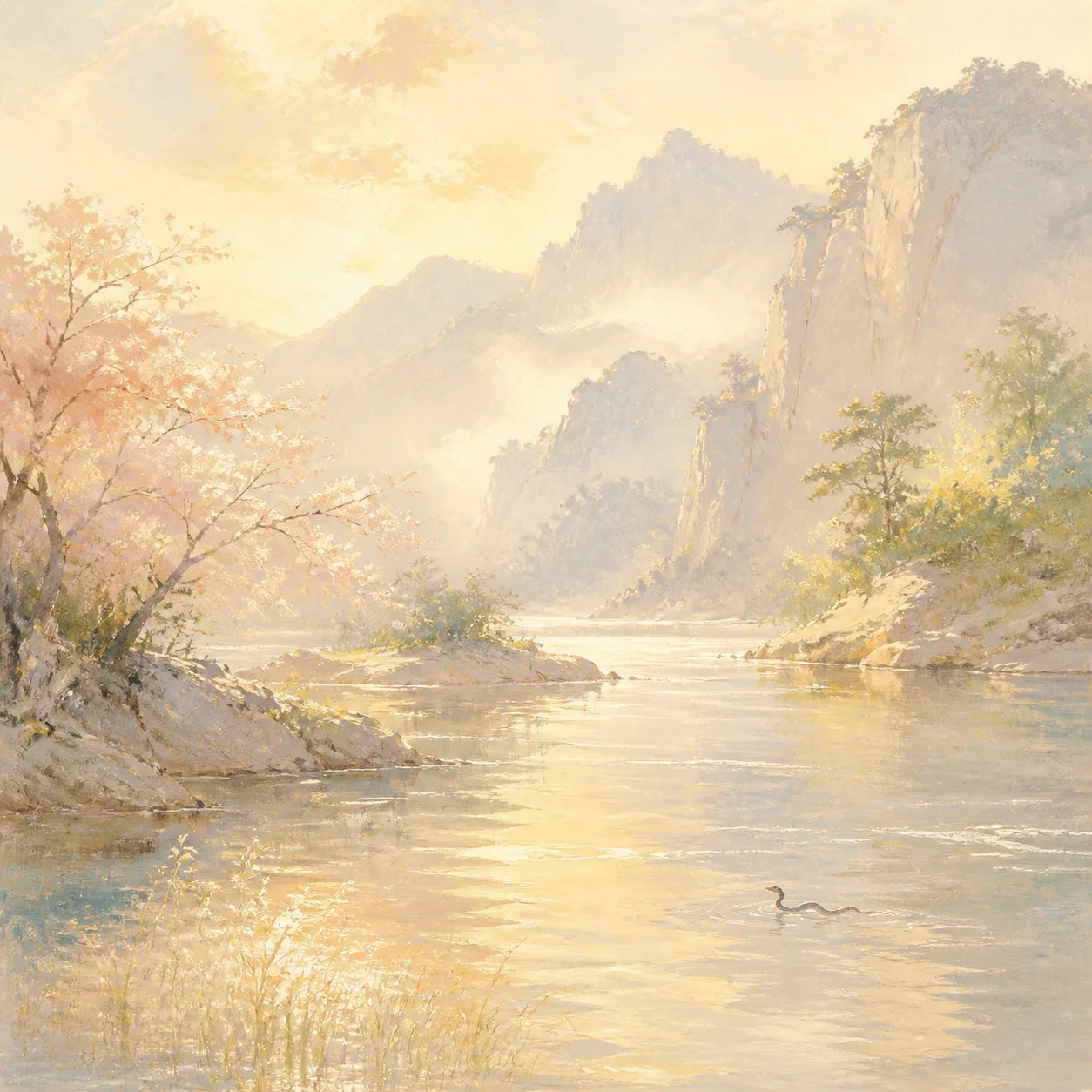 River Water Snake concept illustration - 癸巳 (Gui-Si) BaZi combination