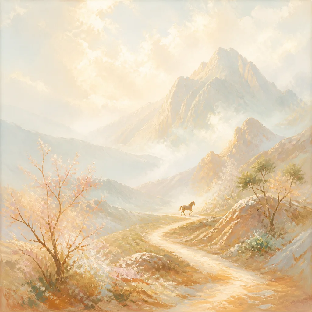 Roadside-Earth Horse concept illustration - 庚午 (Geng-Wu) BaZi combination