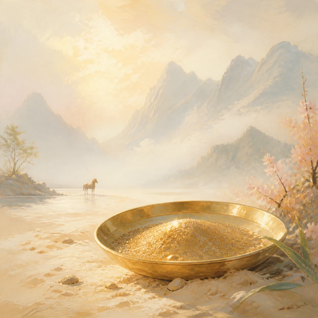 Sand-Metal Horse concept illustration - 甲午 (Jia-Wu) BaZi combination