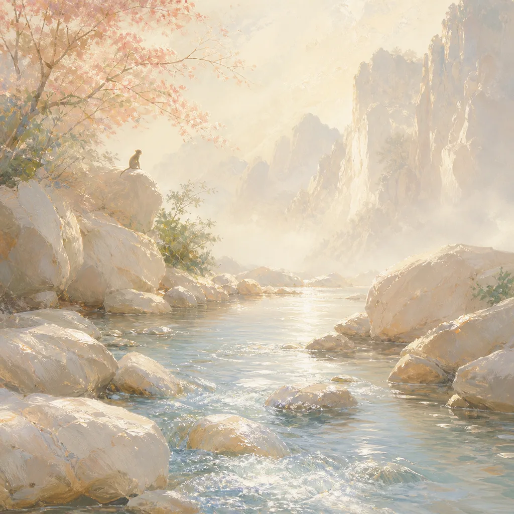 Spring-Water Monkey concept illustration - 甲申 (Jia-Shen) BaZi combination