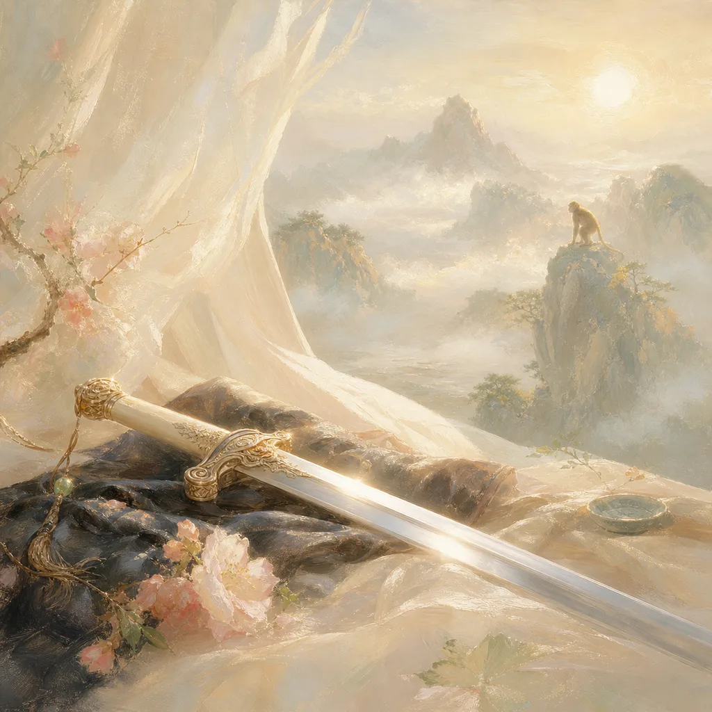 Sword-Metal Monkey concept illustration - 壬申 (Ren-Shen) BaZi combination