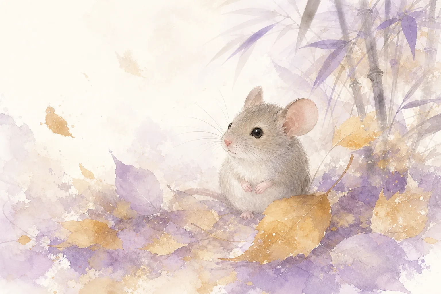 Year of the Rat - Chinese Zodiac watercolor illustration