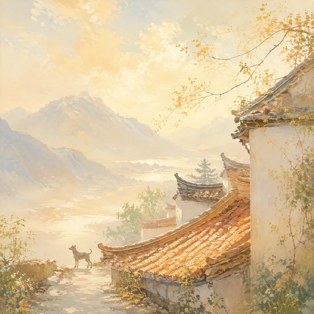 Year of the Dog 1946 - 丙戌 Roof Earth - Chinese Zodiac Concept Illustration