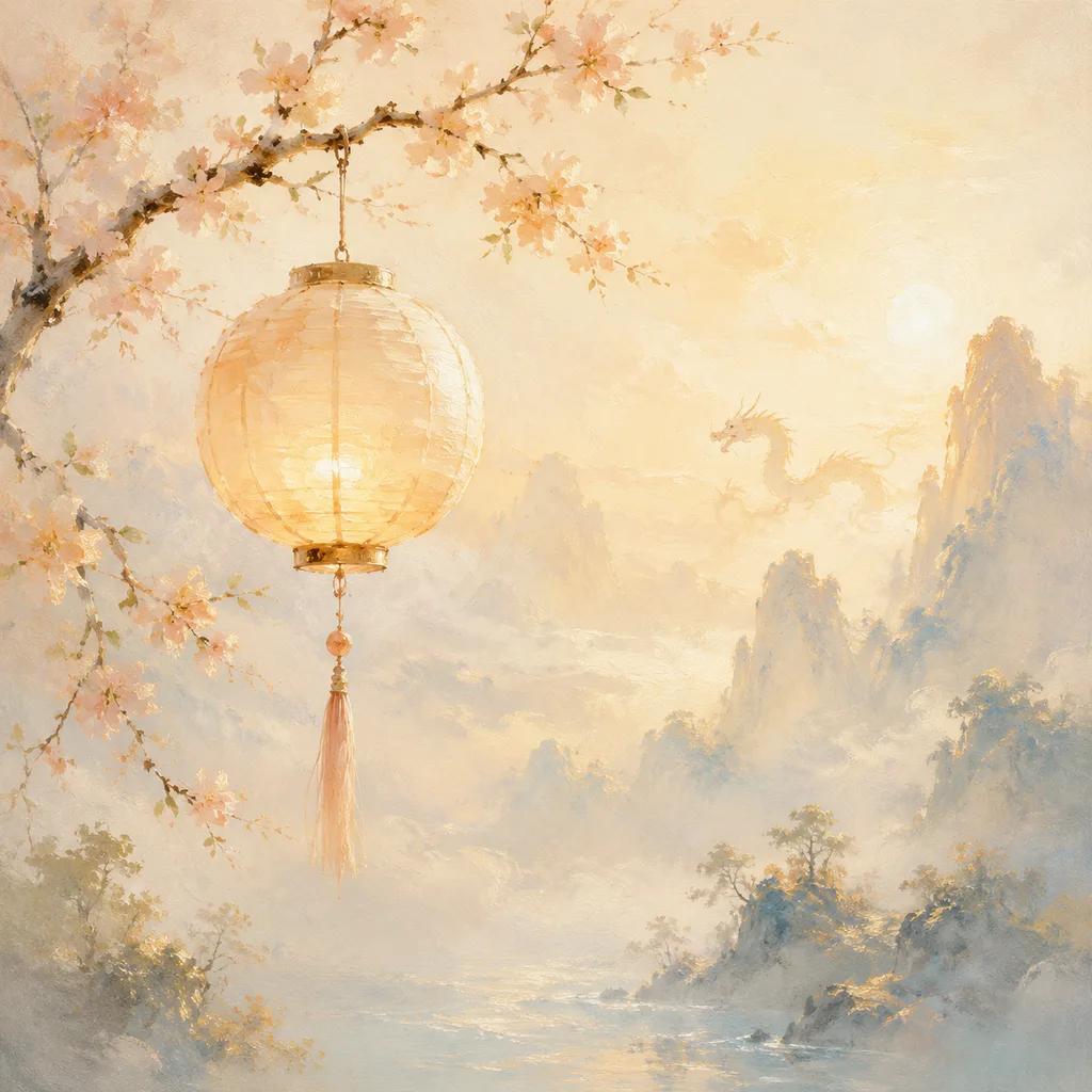 Year of the Dragon 2024 - 甲辰 Lamp Fire - Chinese Zodiac Concept Illustration