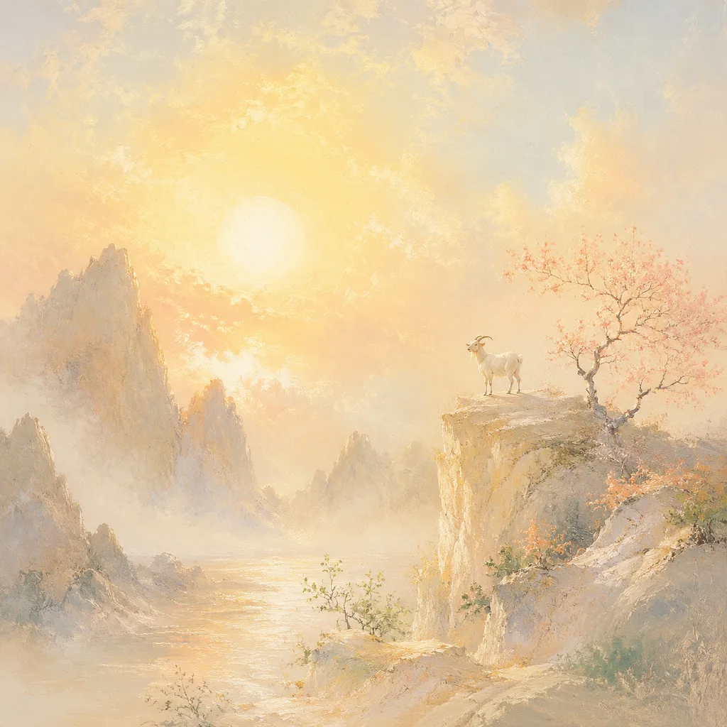 Year of the Goat 1979 - 己未 Sky Fire - Chinese Zodiac Concept Illustration