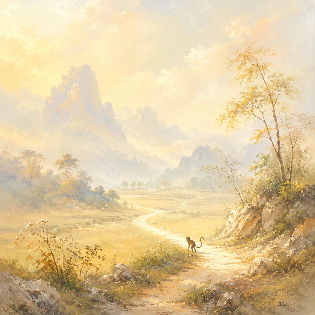 Year of the Monkey 2028 - 戊申 Highway Earth - Chinese Zodiac Concept Illustration