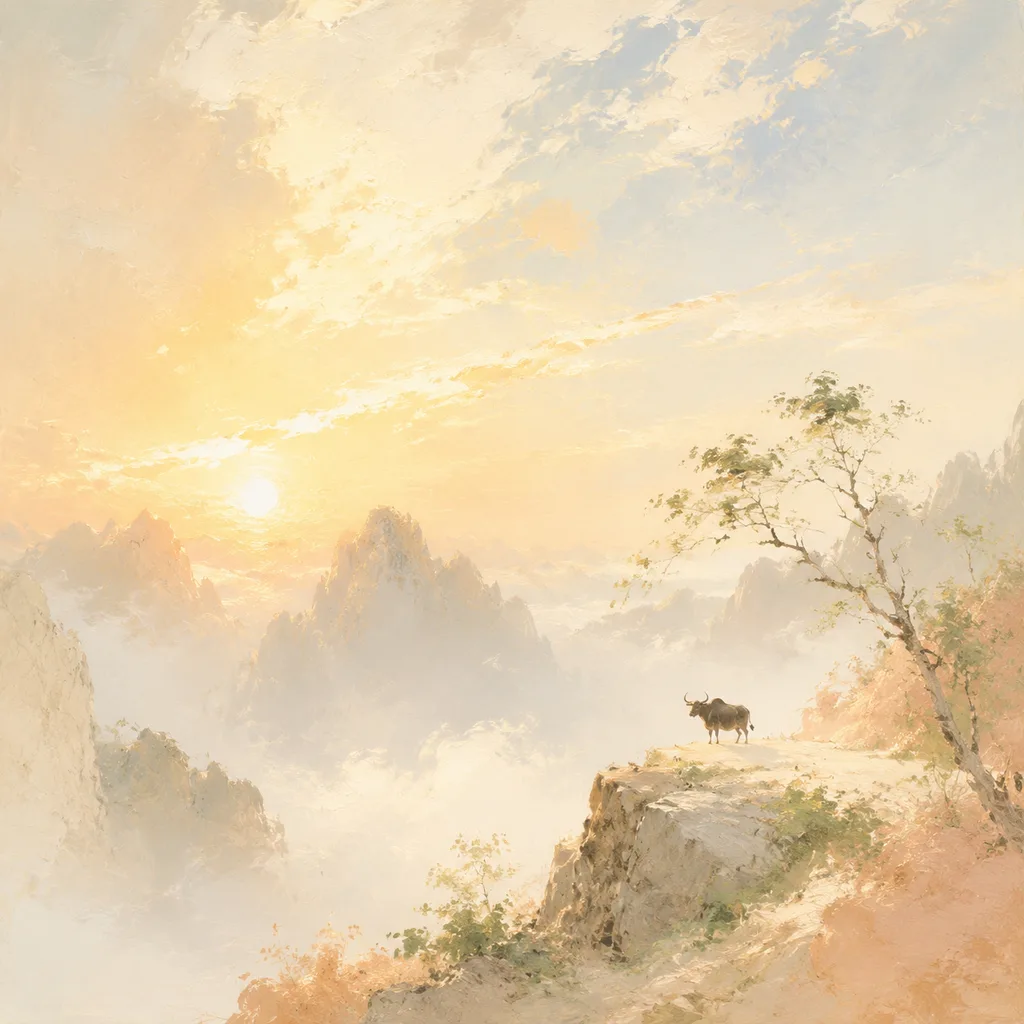 Year of the Ox 1949 - 己丑 Lightning Fire - Chinese Zodiac Concept Illustration