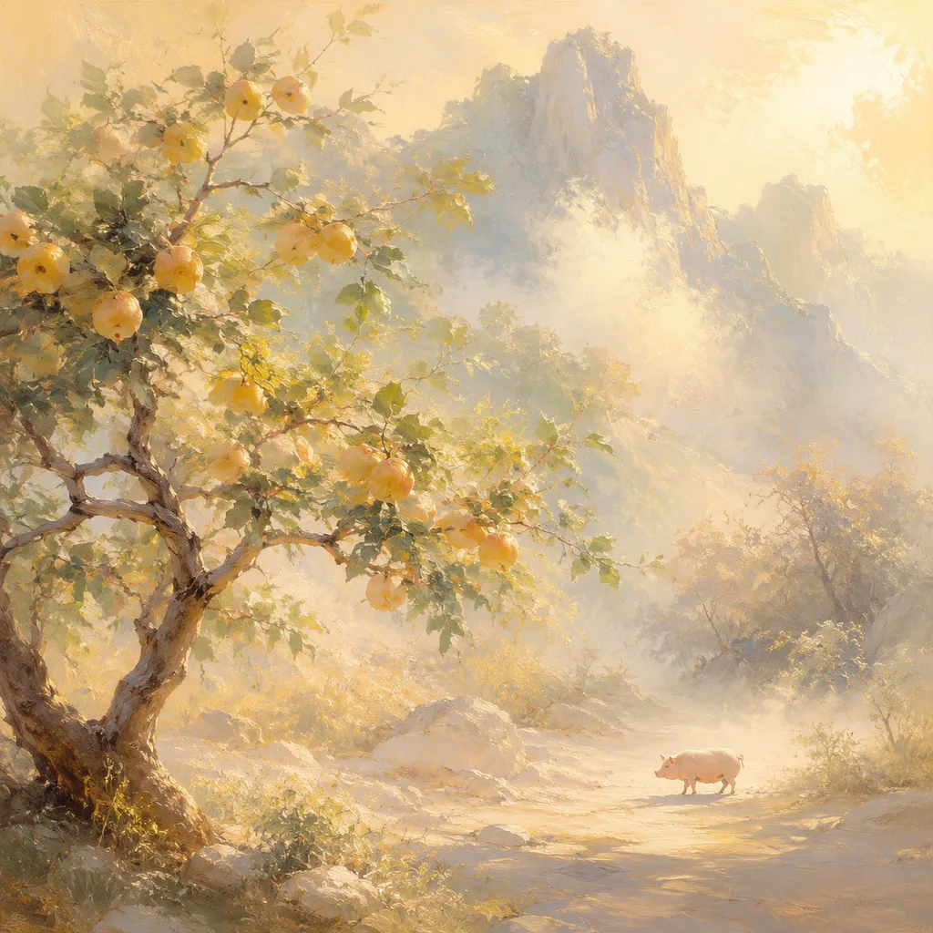 Year of the Pig 2019 - 己亥 Plain Wood - Chinese Zodiac Concept Illustration