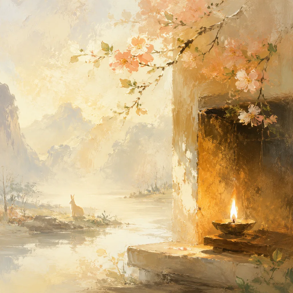 Year of the Rabbit 1987 - 丁卯 Hearth Fire - Chinese Zodiac Concept Illustration