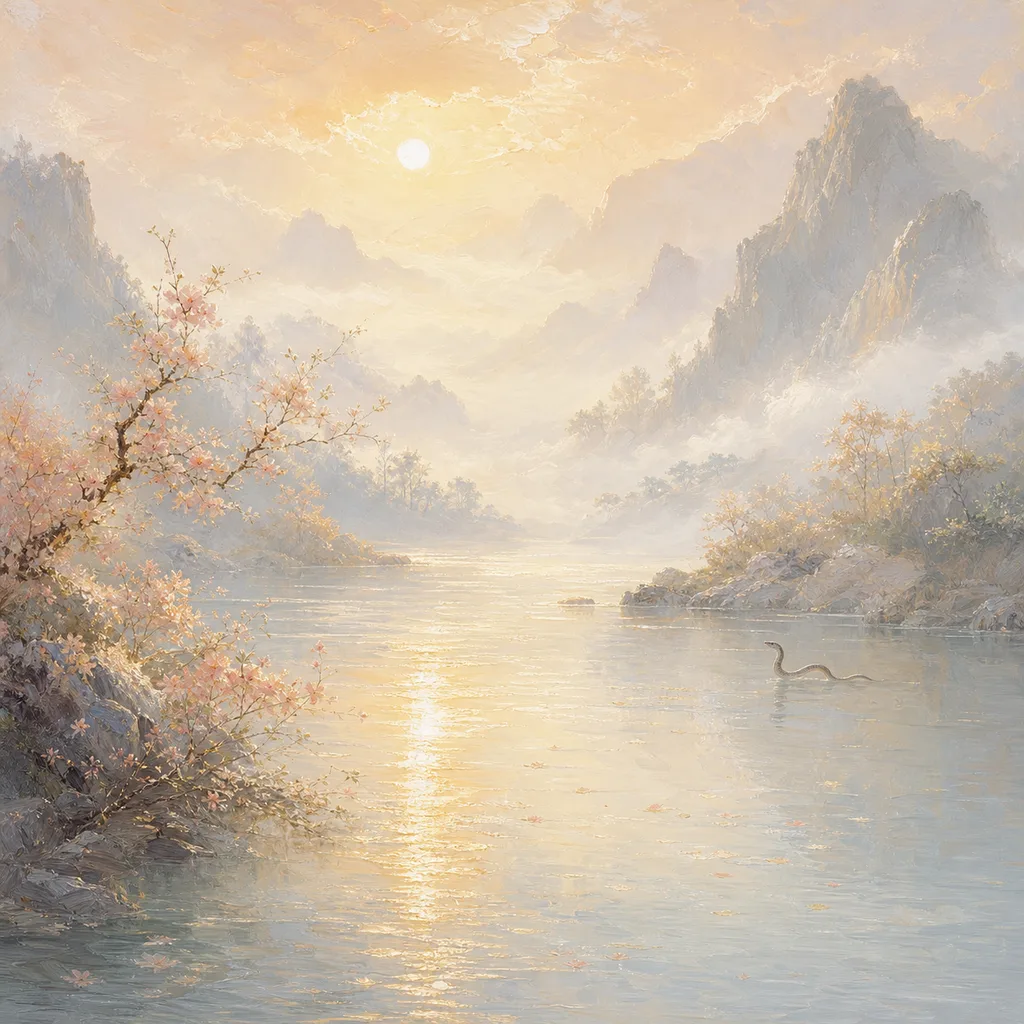 Year of the Snake 1953 - 癸巳 River Water - Chinese Zodiac Concept Illustration