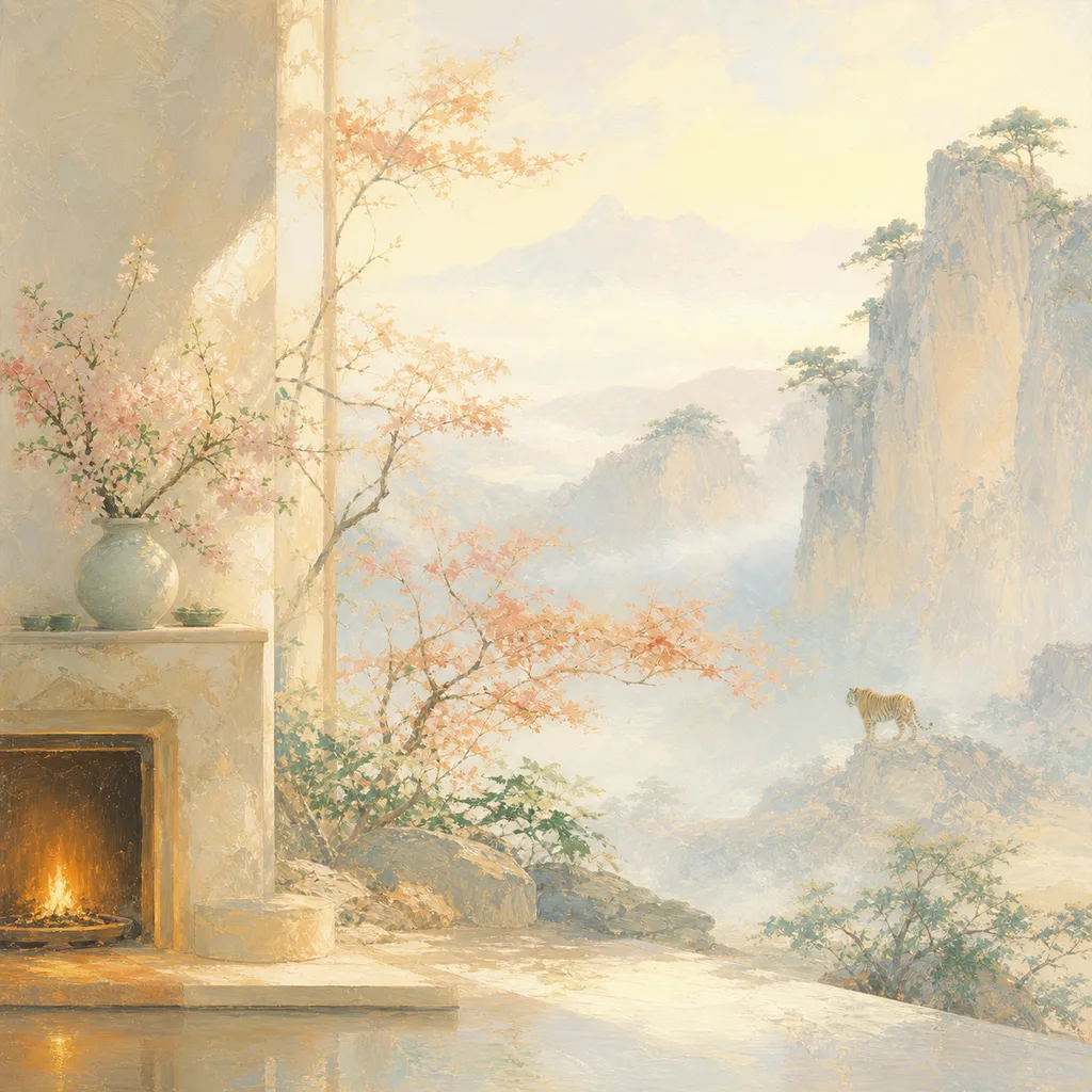 Year of the Tiger 1926 - 丙寅 Hearth Fire - Chinese Zodiac Concept Illustration