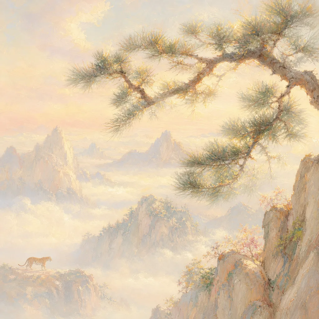Year of the Tiger 2010 - 庚寅 Pine Wood - Chinese Zodiac Concept Illustration